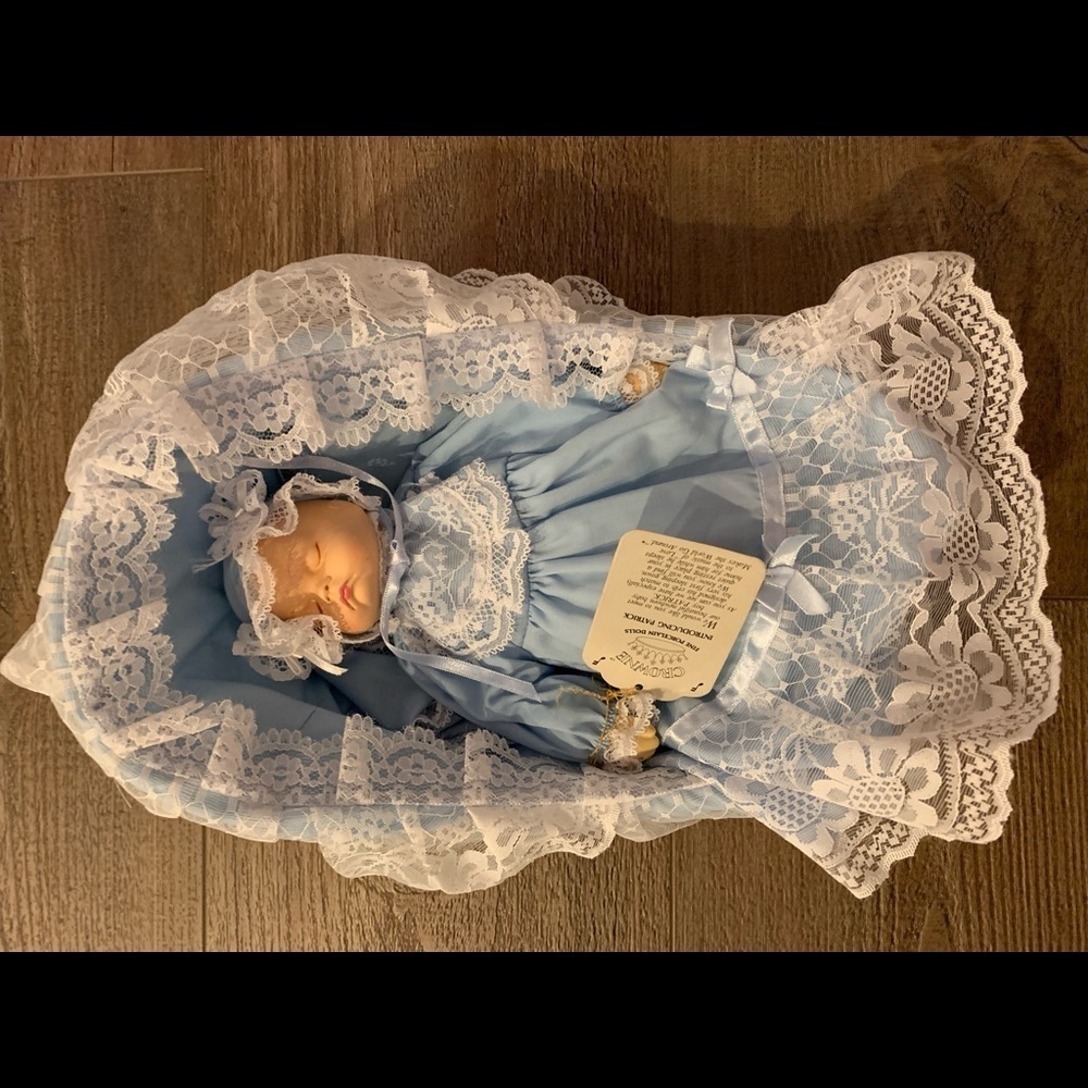 Blue Lace Baby Doll with Bonnet - Picture 12 of 12